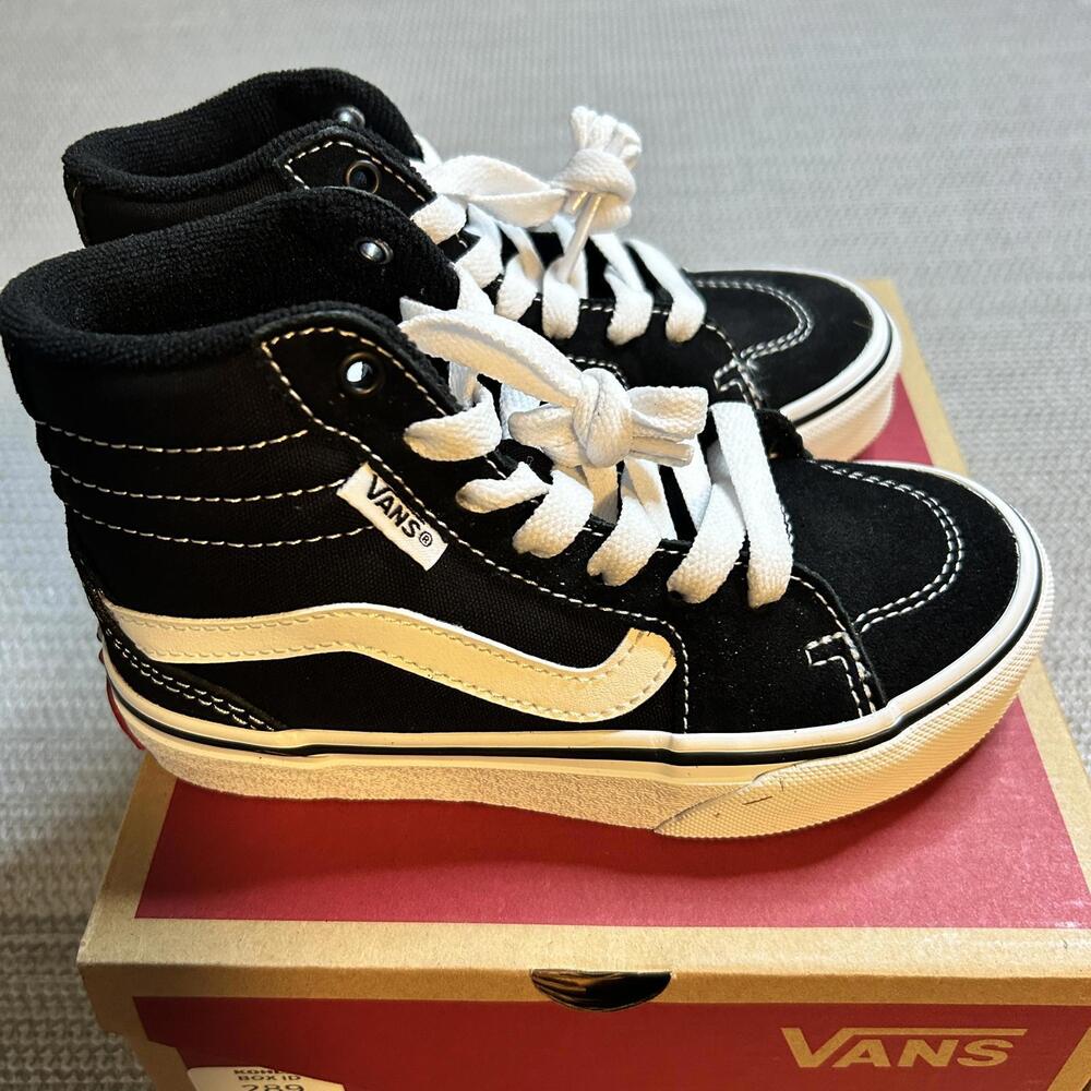 Vans Filmore Hi Black/White Suede Canvas High Top Sneakers Youth Size 11